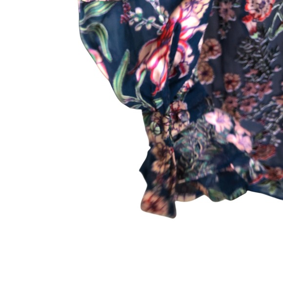 For Love And Lemons Blue Floral Romantic Feminine Silk Blend Mini Dress Sz XS - Picture 11 of 16